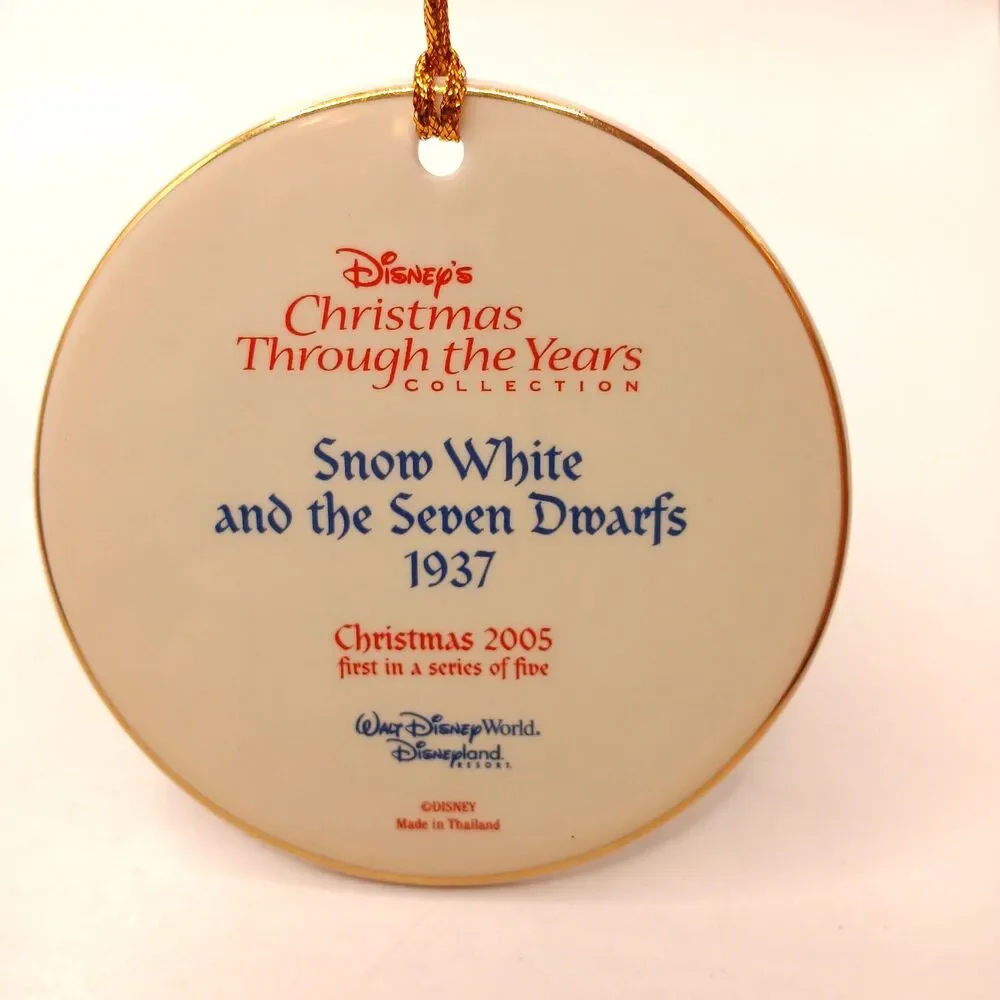 Disneyland Snow White 2005 Ceramic Christmas Ornament Through The Years Series